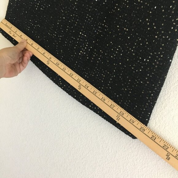 J. ING NWT Shimmer Tweed Party Mini Skirt Black Gold-Sequin Size Large - Picture 7 of 13